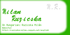 milan ruzicska business card